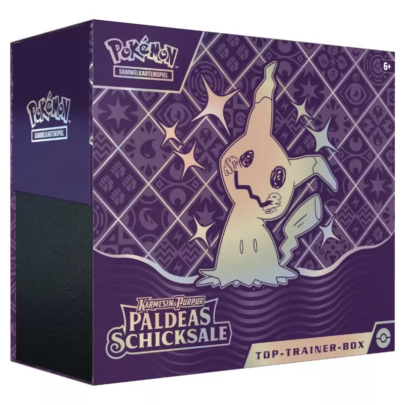 KARMESIN & PURPUR - PALDEAS SCHICKSALE - TOP TRAINER BOX (DE)